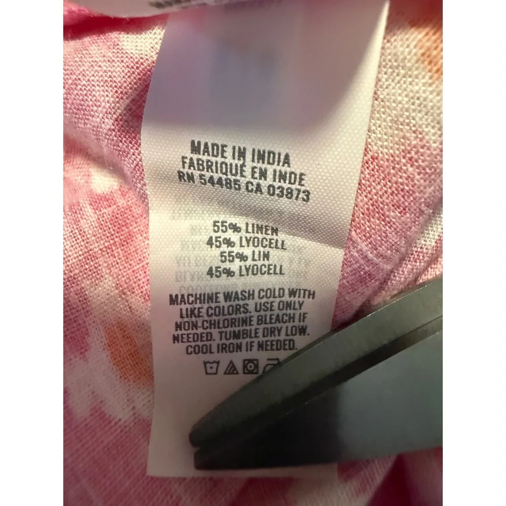 Aerie Pink Geometric Print Ruffle Wrap Mini Skirt  L boho y2k Flowy fairy linen